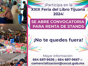 Renta de stands para la XXXIX Feria del Libro Tijuana 2024