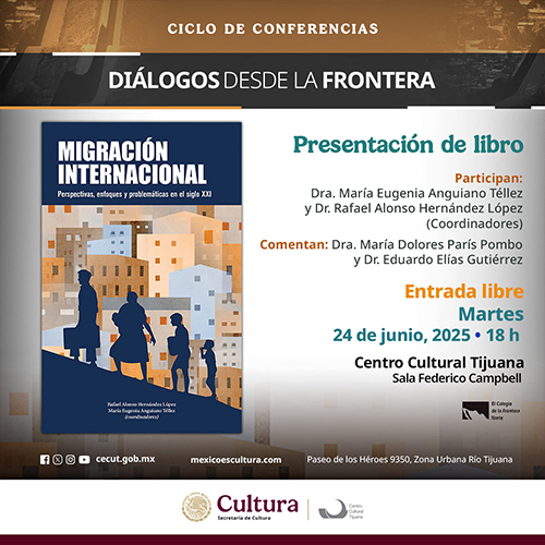 Diálogos desde la frontera: Presentación de libro <br>
Migración internacional. Perspectivas, enfoques y problemáticas en el siglo XXI